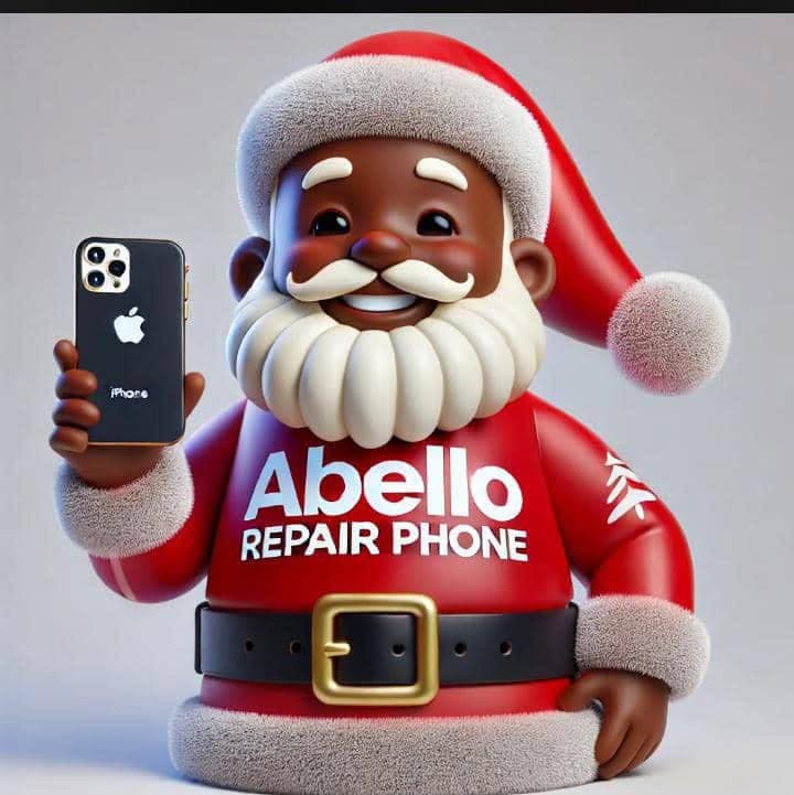La mascotte Abello Repair Phone tient un iPhone